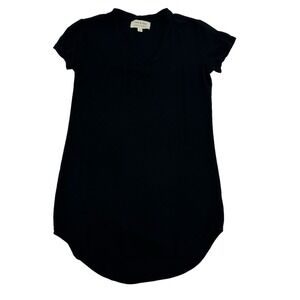 Cloth & Stone Women Sz S Hi Low Hem Minimalist Whimsigoth Black Mini Dress Rayon